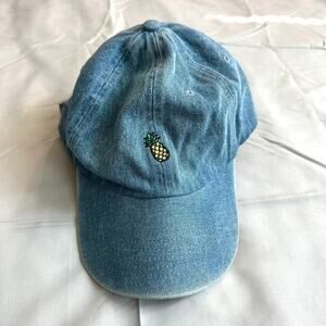 Newhattan Denim, Embroidered Pineapple, Baseball Hat- One Size